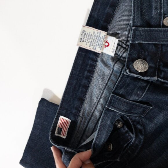 True Religion Low Cut Skinny Jeans Sz 29 Dark Wash Denim USA-Made Becca - Picture 11 of 14